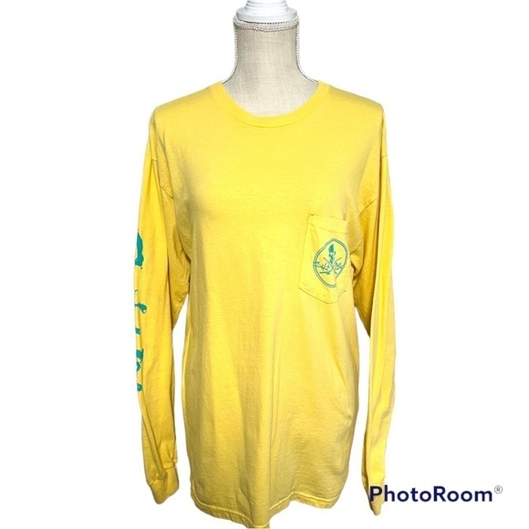 Salt Life Yellow Blue skull fishing rods long sleeves t-shirt - Picture 1 of 5